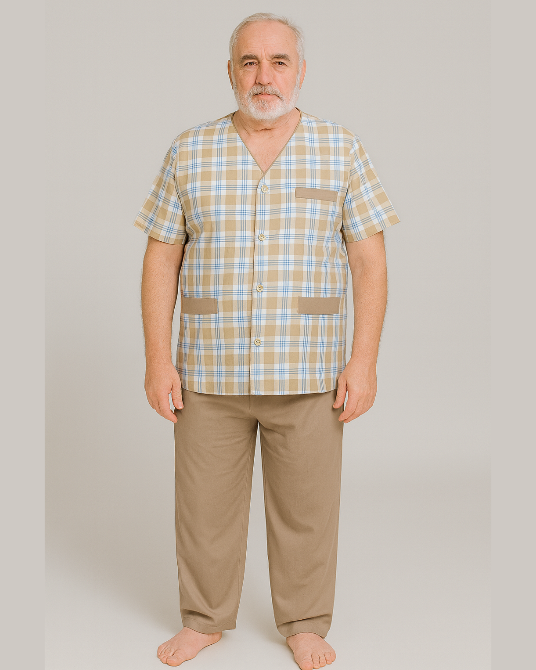 بجامة كلاسك لون بيج MODEL295 - الصورة 4