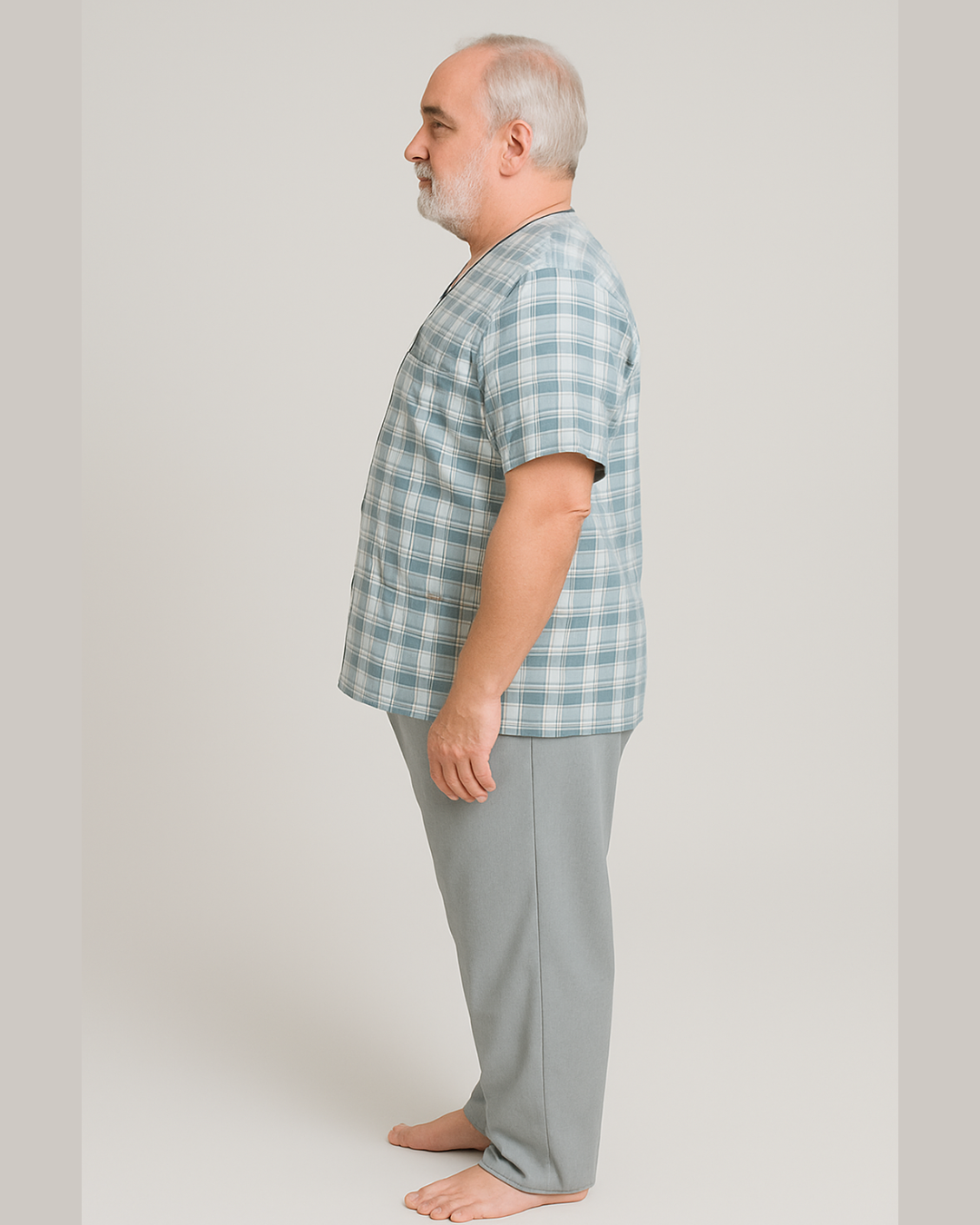 بجامة كلاسك لون رمادي MODEL295 - الصورة 3