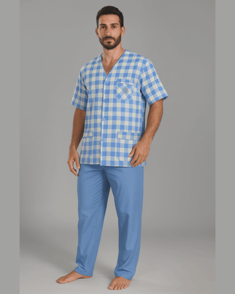 بجامة كلاسك لون سمائي MODEL295