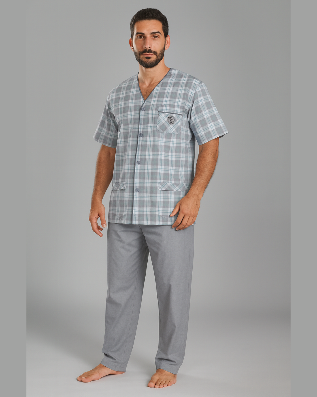 بجامة كلاسك لون رمادي MODEL295