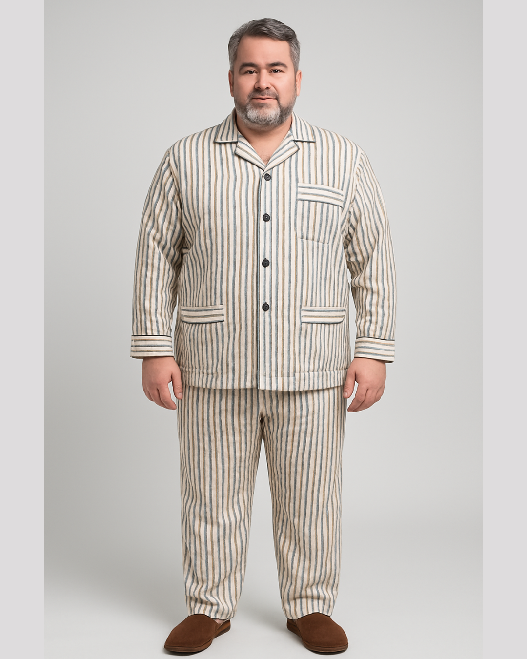 بجامة بيت شتائية كلاسيك بازة MODEL:5700 مقلم