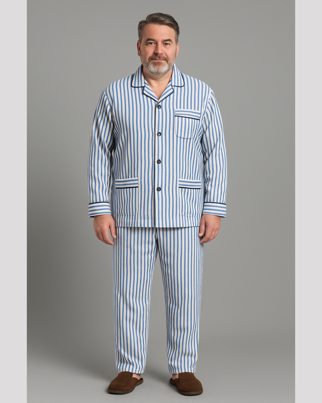 بجامة بيت شتائية كلاسيك بازة MODEL:5700 مقلم