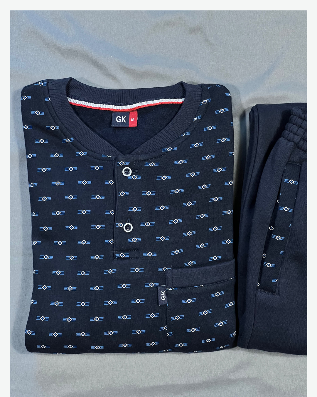 بجامة شتائية سميكة مع بطانة داخلية لون نيلي MODEL:510 - الصورة 3