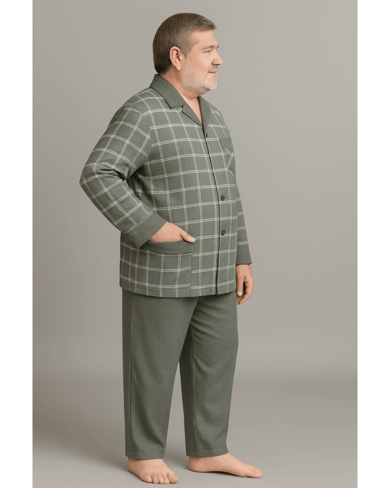 بجامة بيت شائية كلاسيك فلانيل MODEL:80 لون رمادي