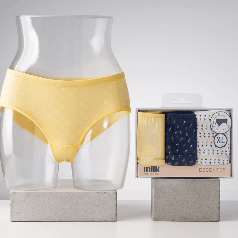 اندروير نسائي ميدي لاستيك ناعم باكيت 3قطع