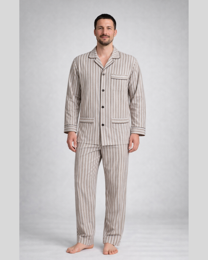 بجامة بازة شتوي رجالي بجامة قطن مقلم