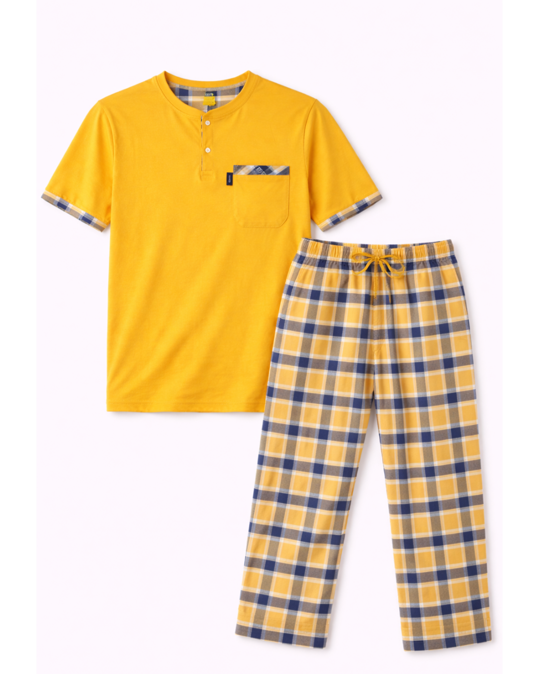 بجامة رجالي لون أصفر خردلي - الصورة 4