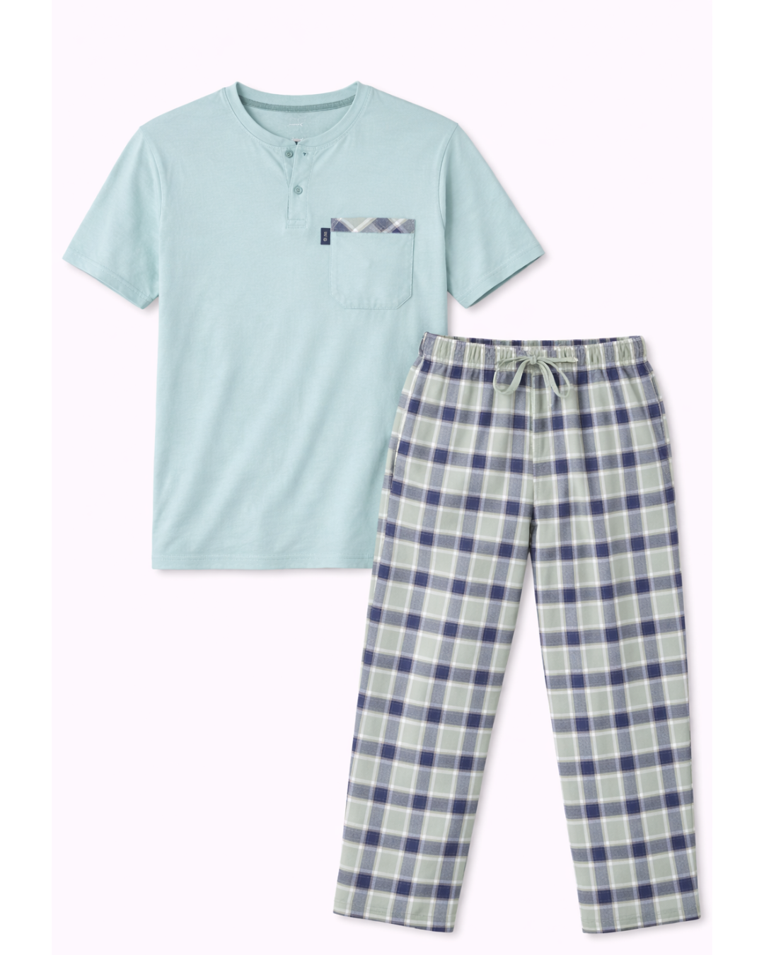 بجامة رجالي كارو لون فستقي - الصورة 4