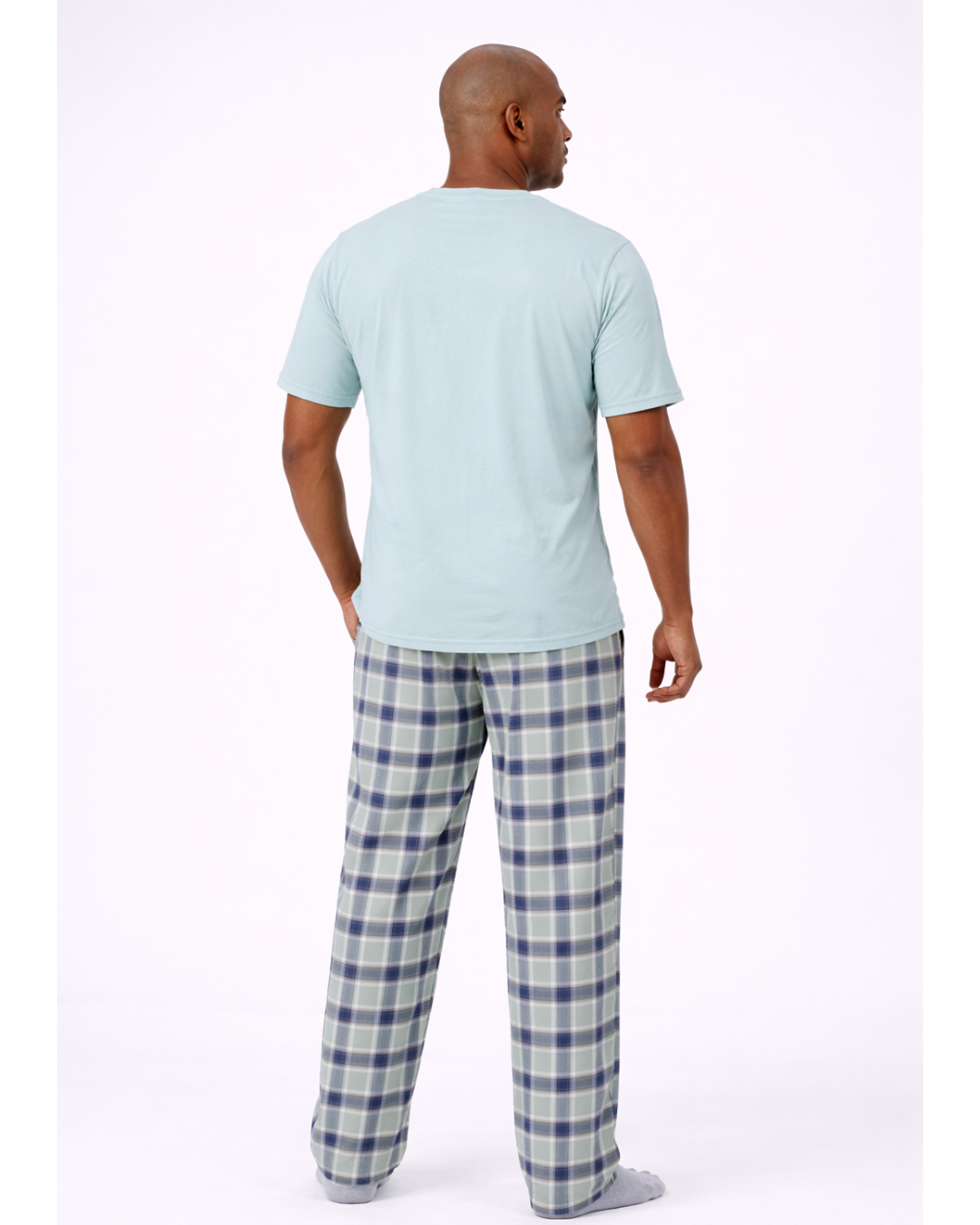 بجامة رجالي كارو لون فستقي - الصورة 3