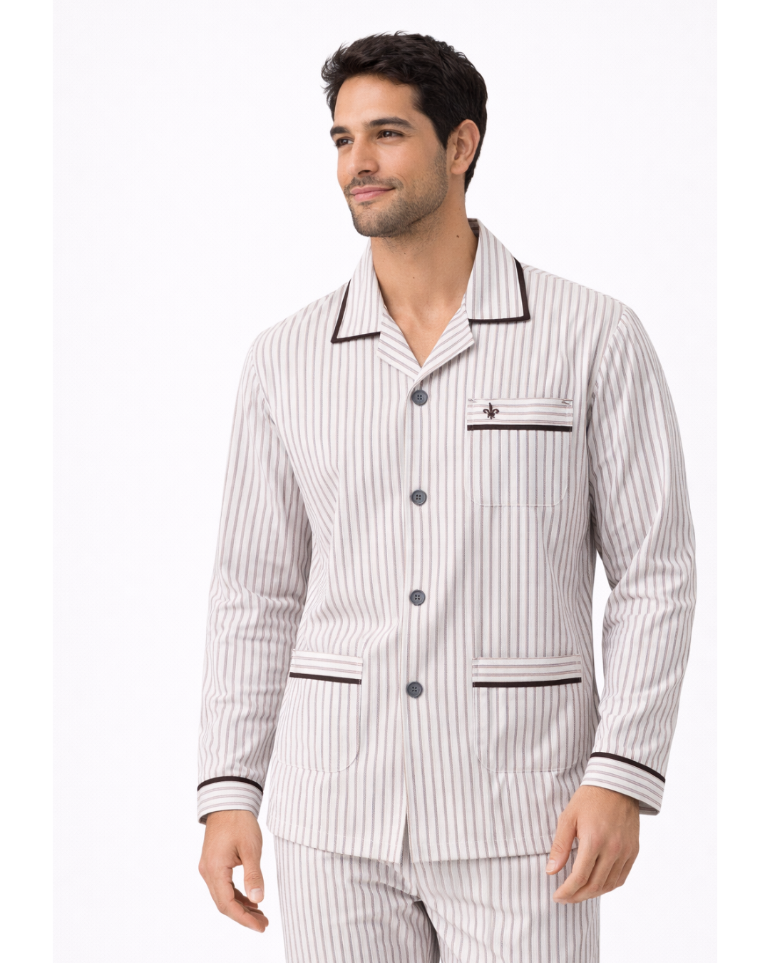 بجامة رجالي كلاسك صيفي مقلم بخطوط انيقة - الصورة 2