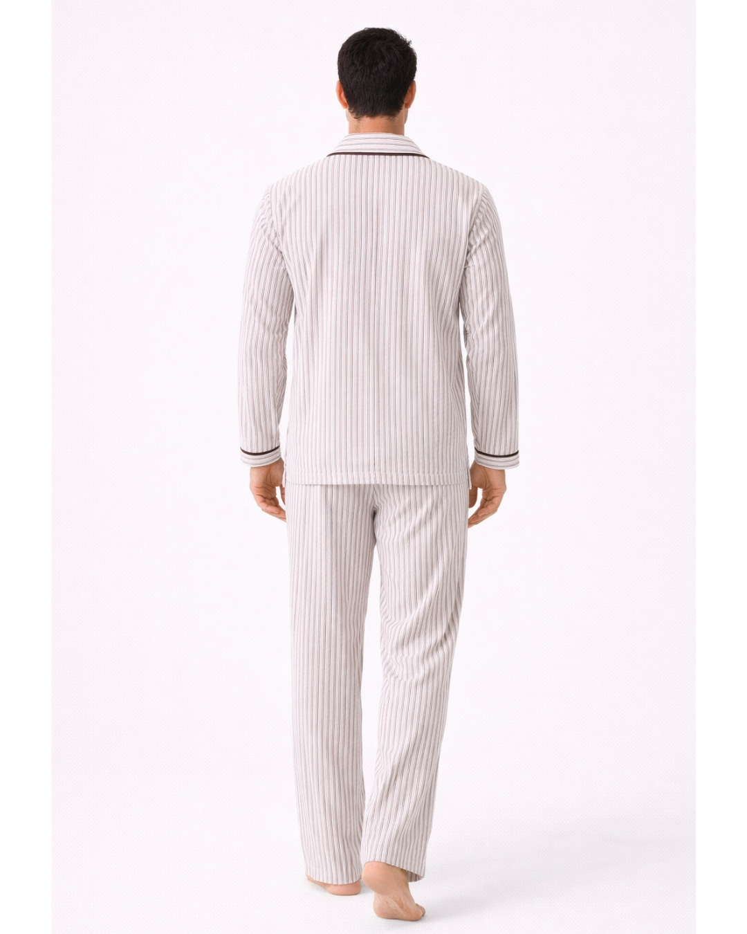 بجامة رجالي كلاسك صيفي مقلم بخطوط انيقة - الصورة 3