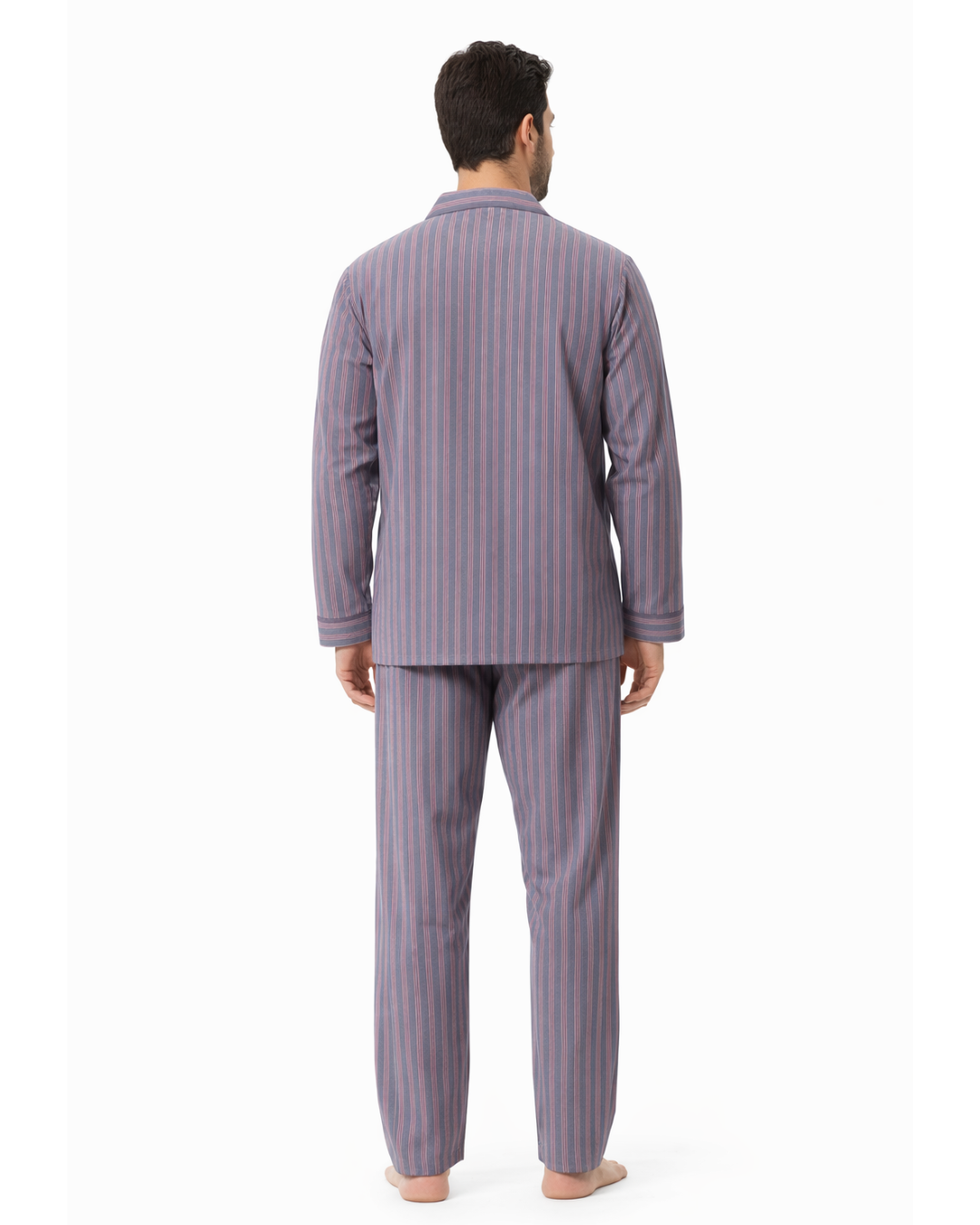 بجامة رجالي كلاسك صيفي الملكي بخطوط انيقة - الصورة 4